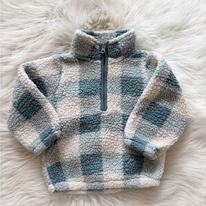 Carter's Blue and Cream Checkered Fleece Hoodie